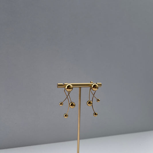 GOLD ABSTRACT BALL EARRINGS