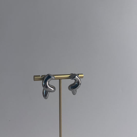 MINI CHROME TWIRL EARRINGS