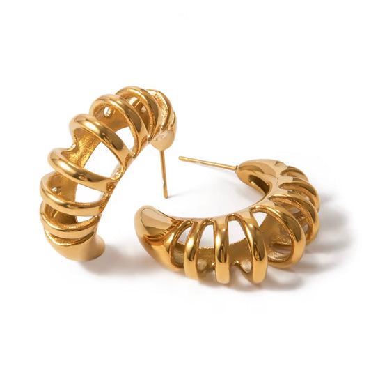 GOLD SPIRAL HOOPS