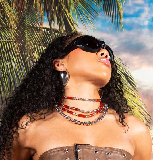 CHROME CARNELIAN CHOKER