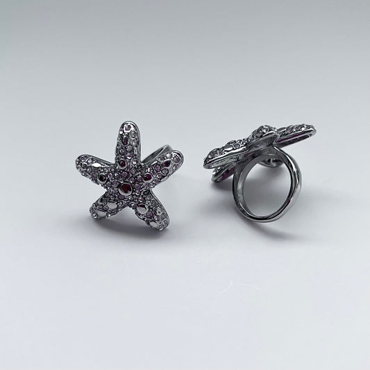 SILVER SEA STAR RING