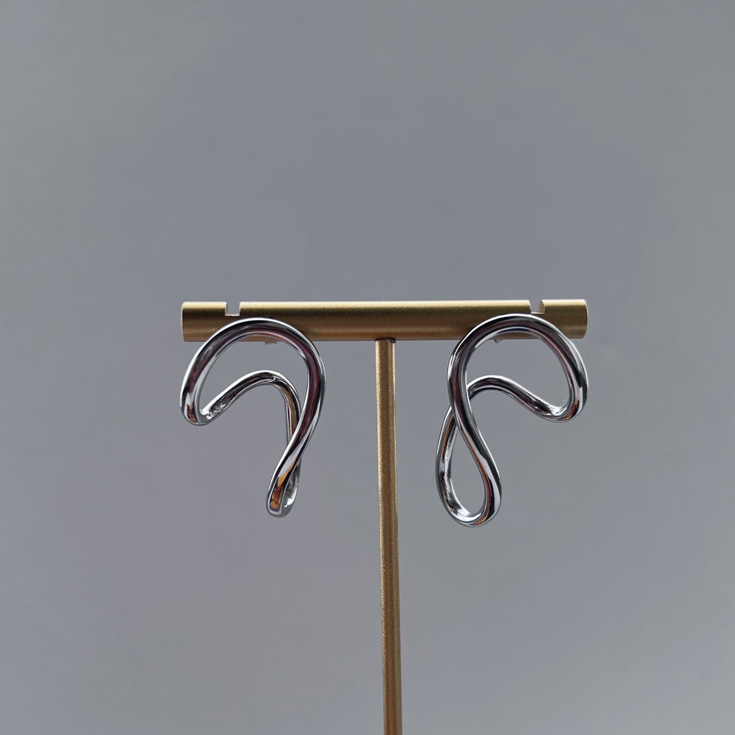 CHROME TWIST EARRINGS