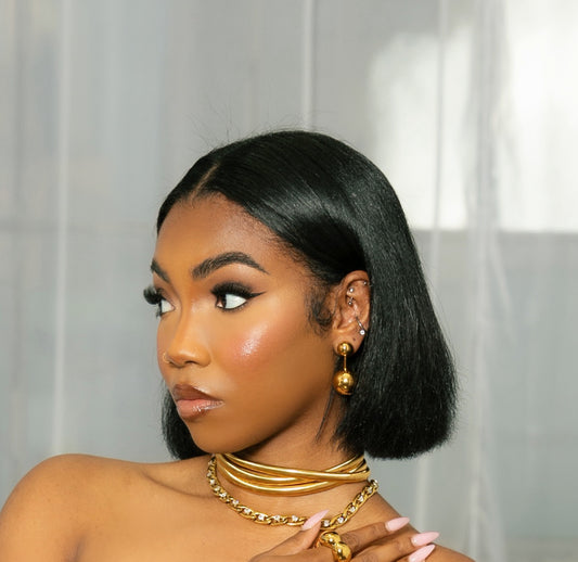 GOLD JUMBO BALL DROP EARRINGS