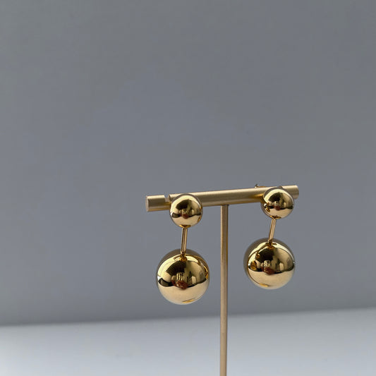 GOLD JUMBO BALL DROP EARRINGS