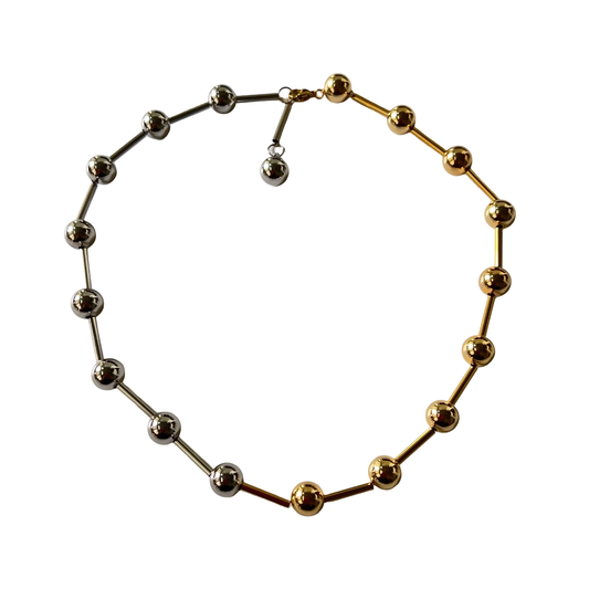TWO TONED BALL NECKLACE