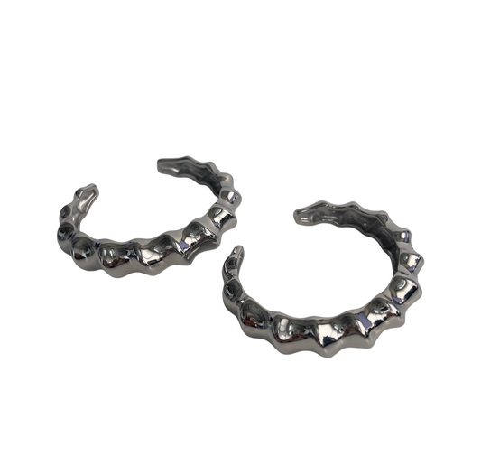 CHROME CHUNKY WAVE BANGLE