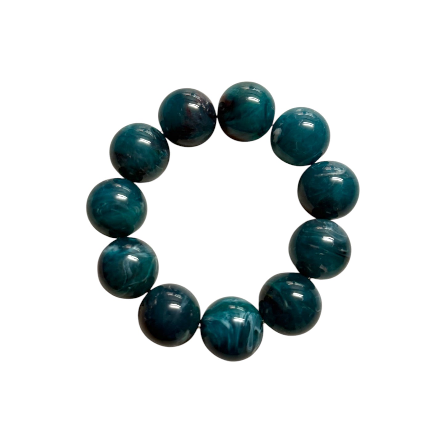 TEAL MARBLE BALL BRACELET