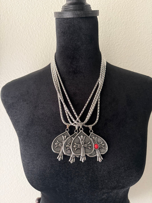 THE HEART CROSS NECKLACE (DOUBLE-SIDED)