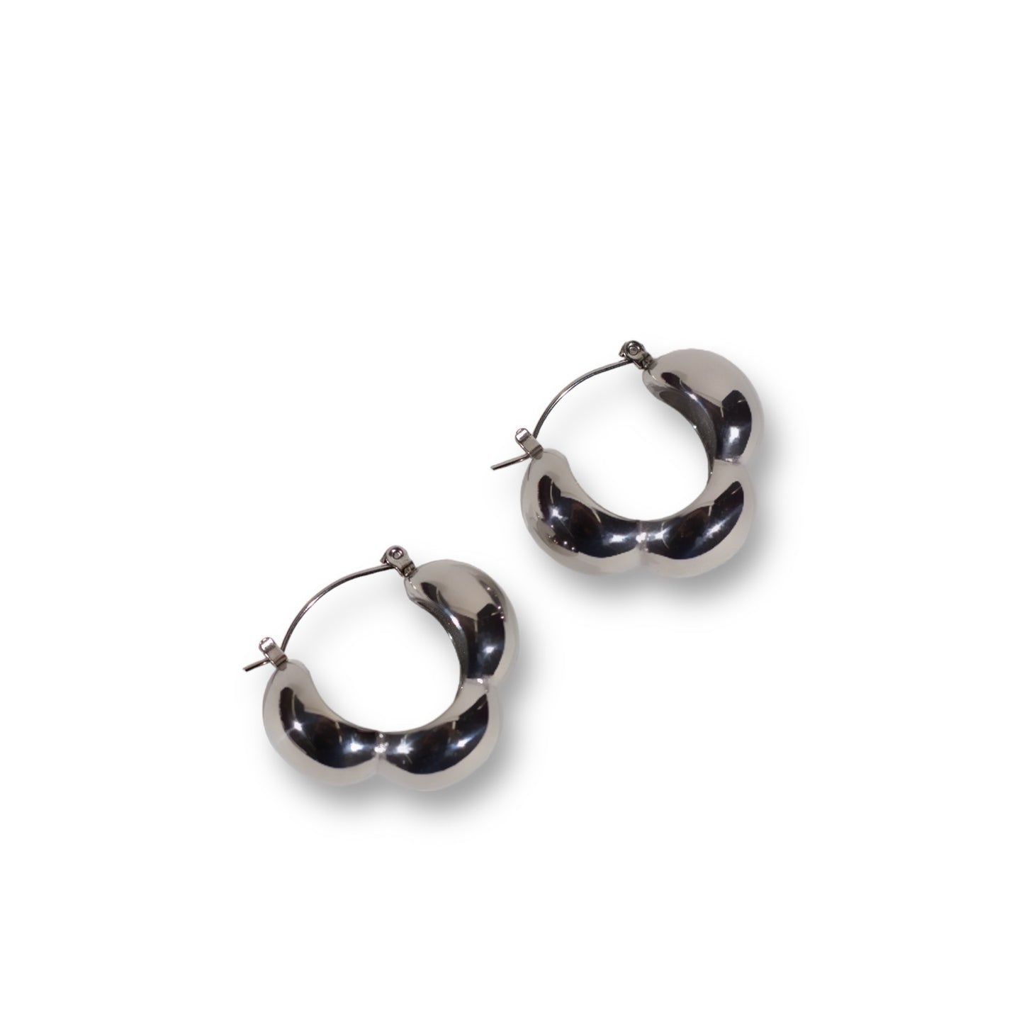 CHROME PUFF HOOPS
