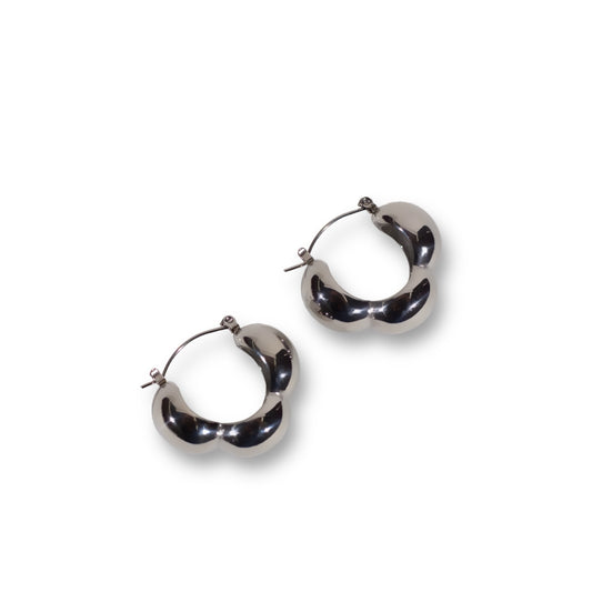 CHROME PUFF HOOPS