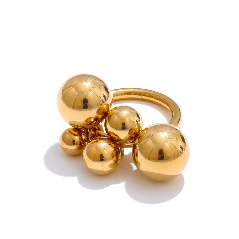 GOLD BUBBLE BALL RING