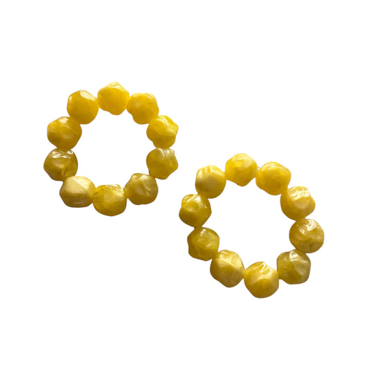 YELLOW NUGGET BEADED BRACELET