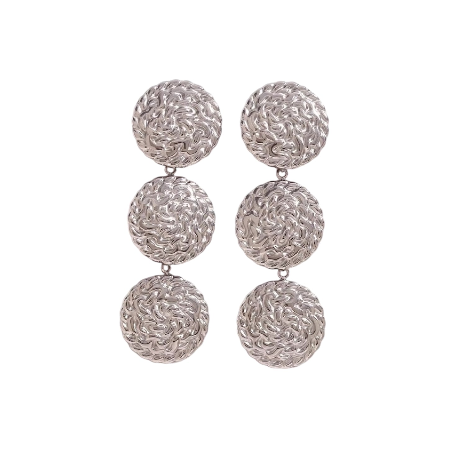 THE VINTAGE MEDALLION EARRINGS (CHROME)