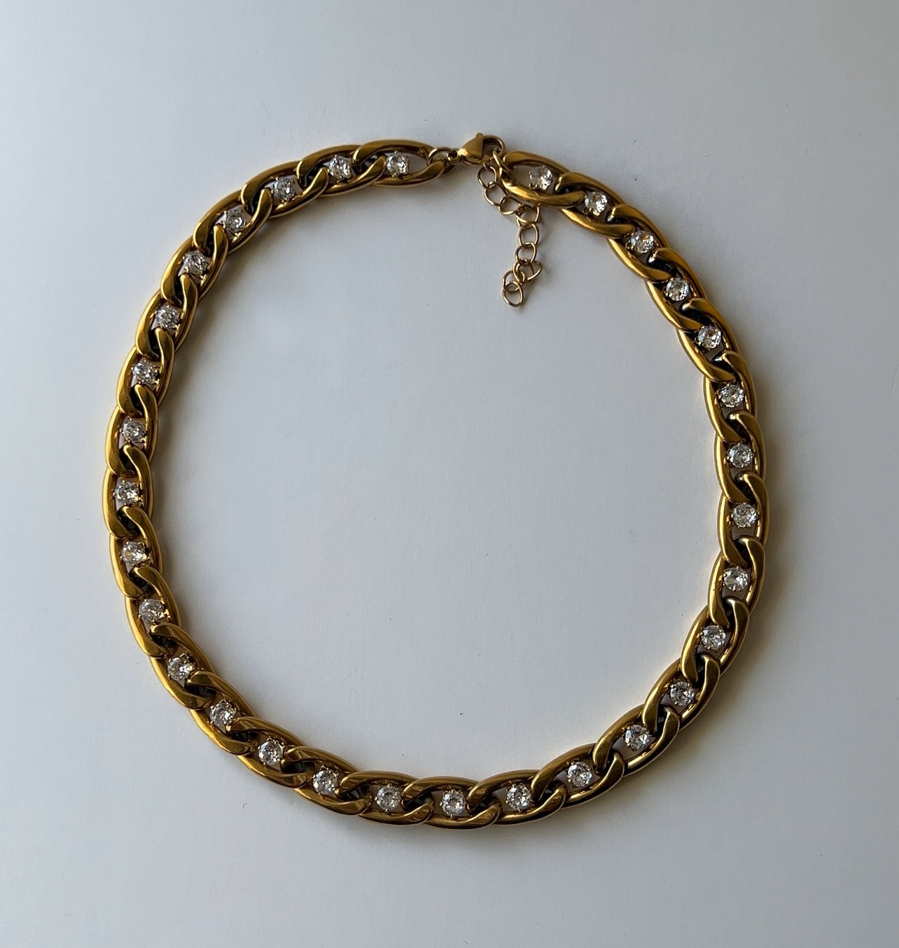 CHAIN LINK DIAMOND NECKLACE (GOLD)