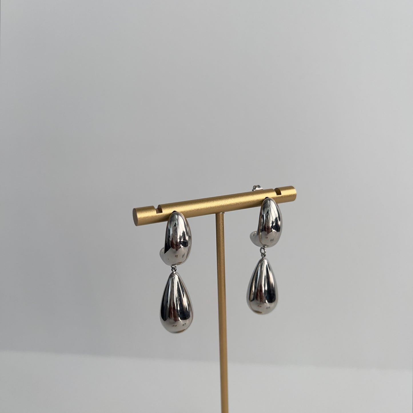 CHROME DUO DROP EARRINGS