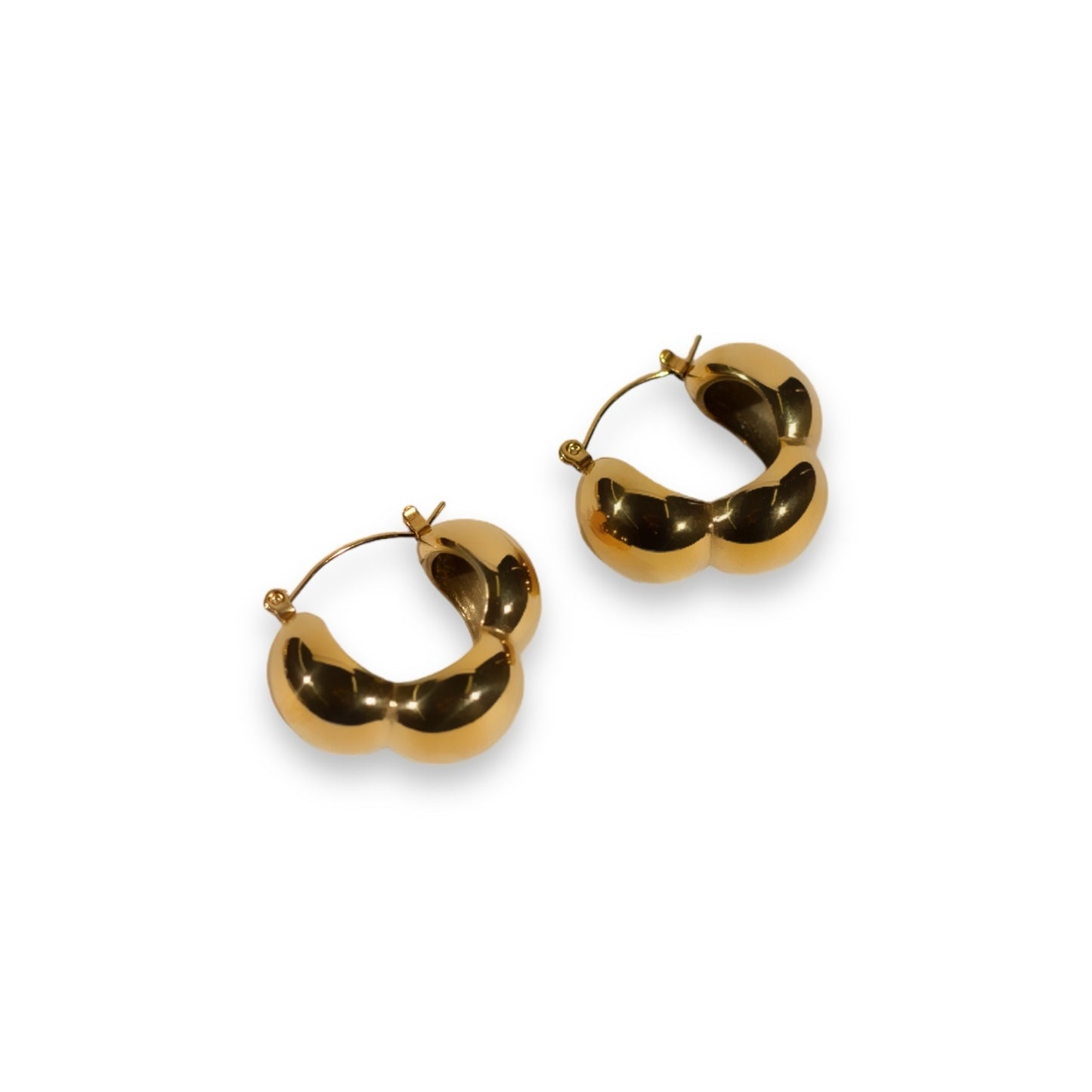 GOLD PUFF HOOPS