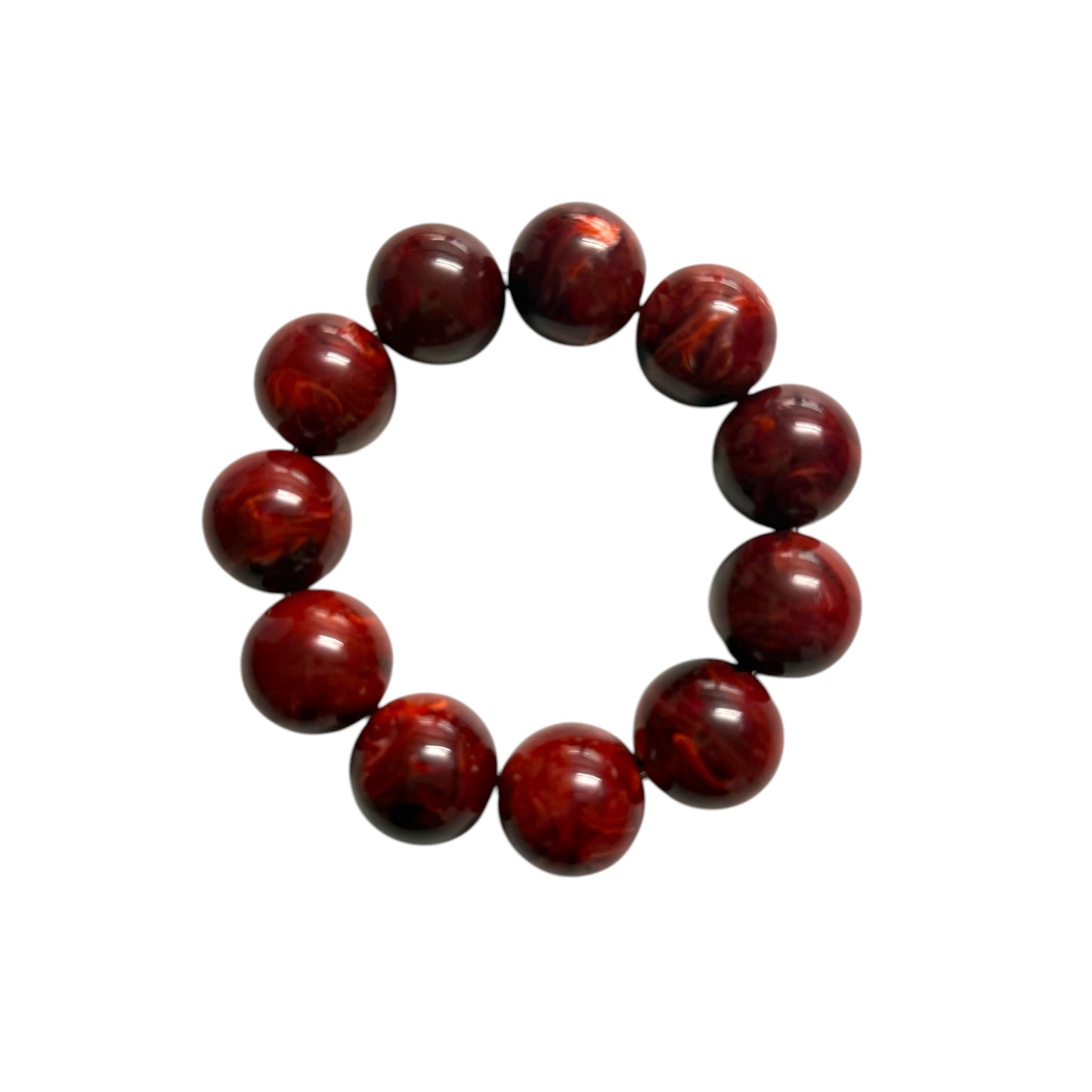 MAROON MARBLE BALL BRACELET