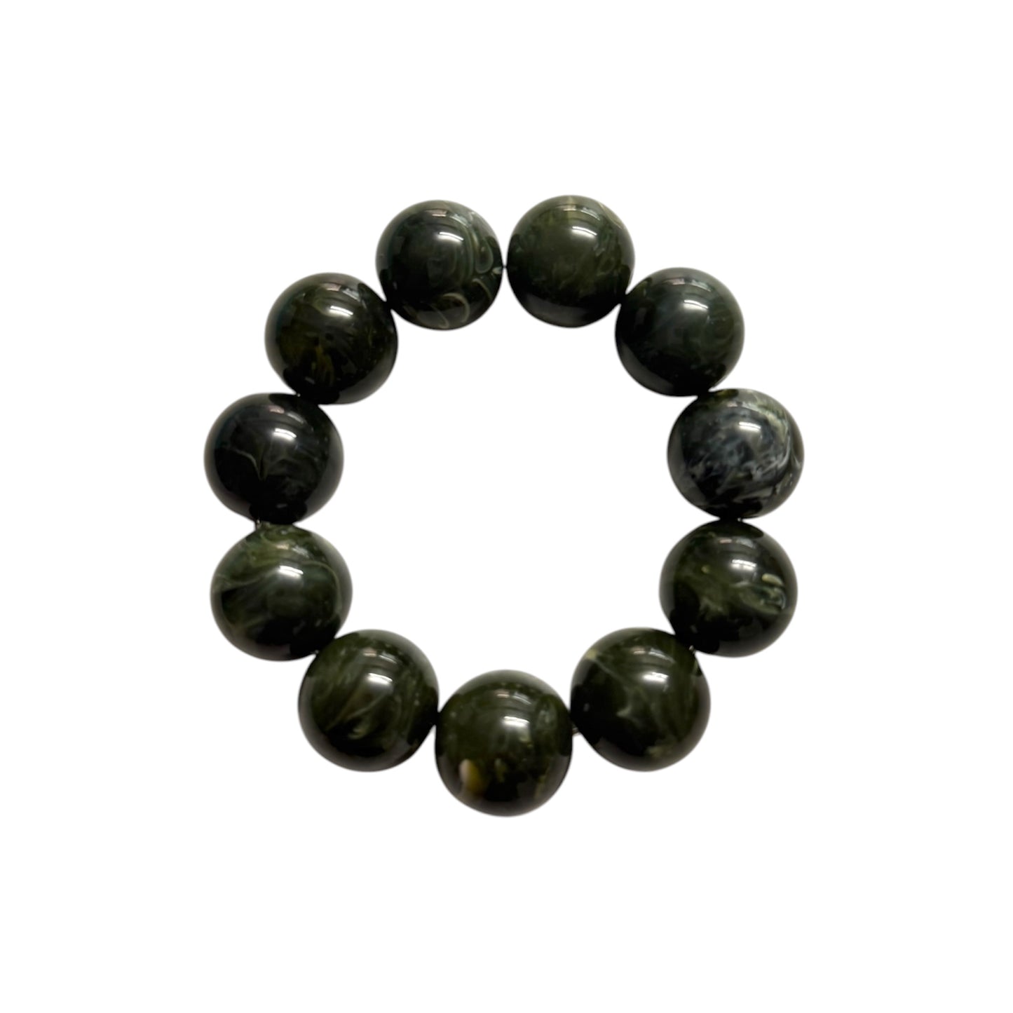 OLIVE MARBLE BALL BRACELET