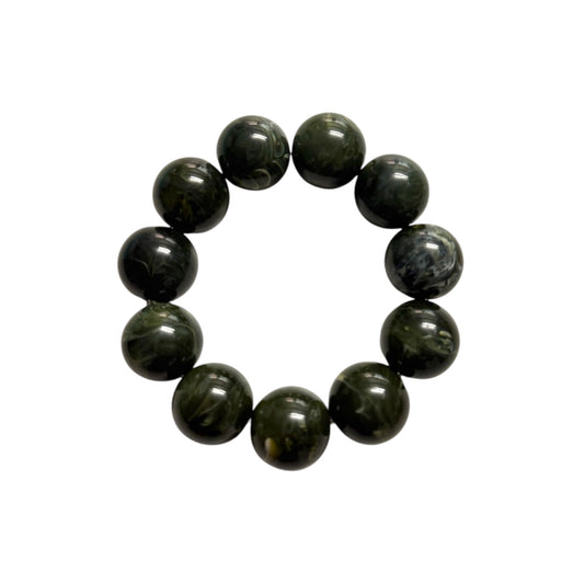 OLIVE MARBLE BALL BRACELET