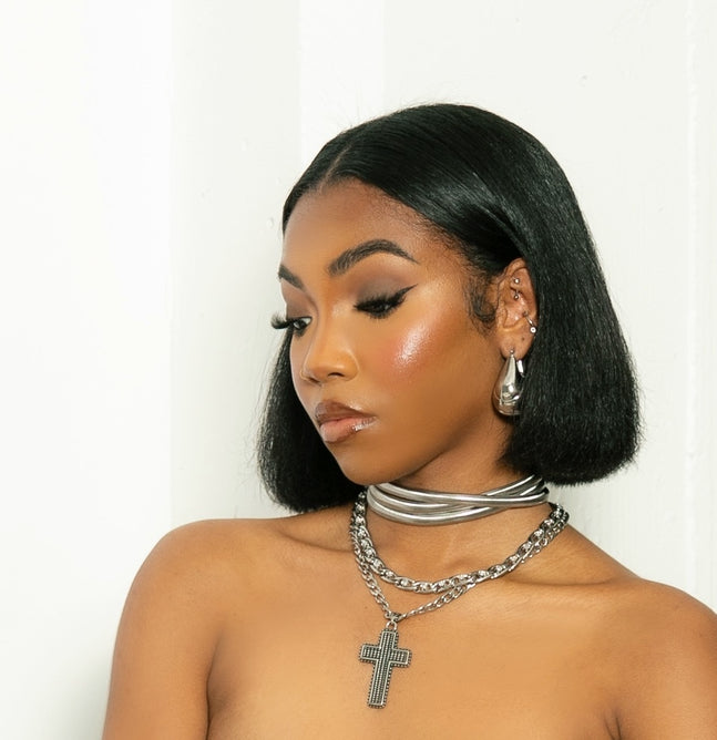 CHROME TRI-LAYER WRAP CHOKER