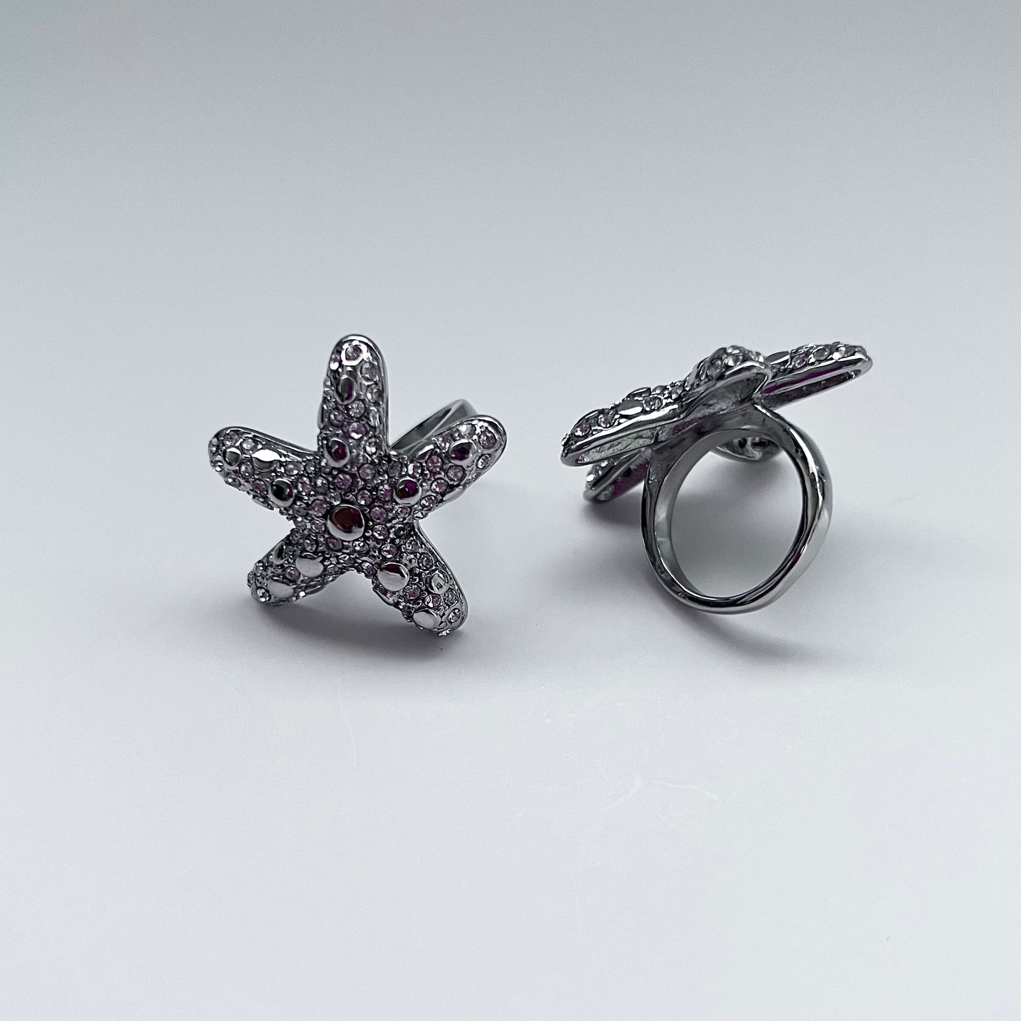 SILVER SEA STAR RING