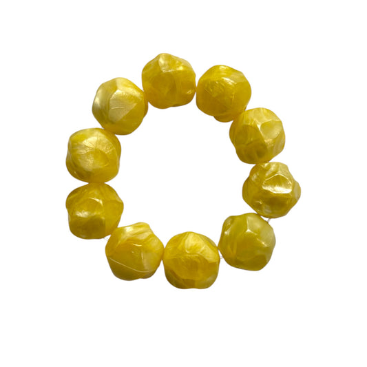 YELLOW NUGGET BEADED BRACELET