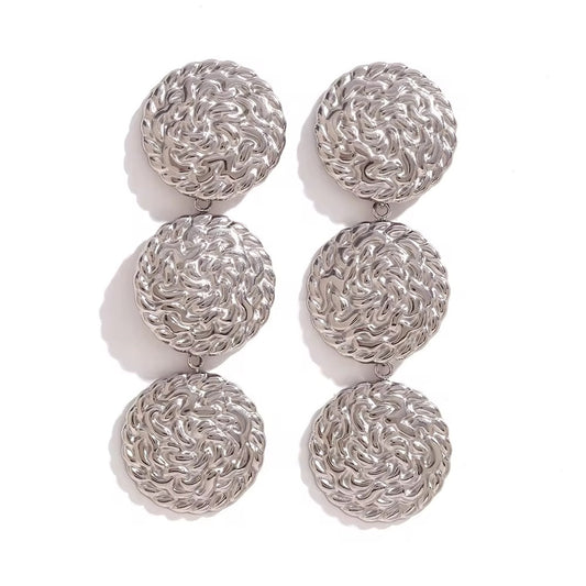 THE VINTAGE MEDALLION EARRINGS (CHROME)