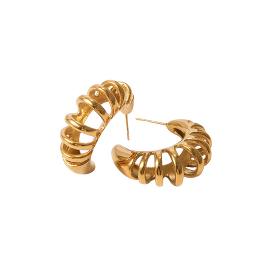 GOLD SPIRAL HOOPS