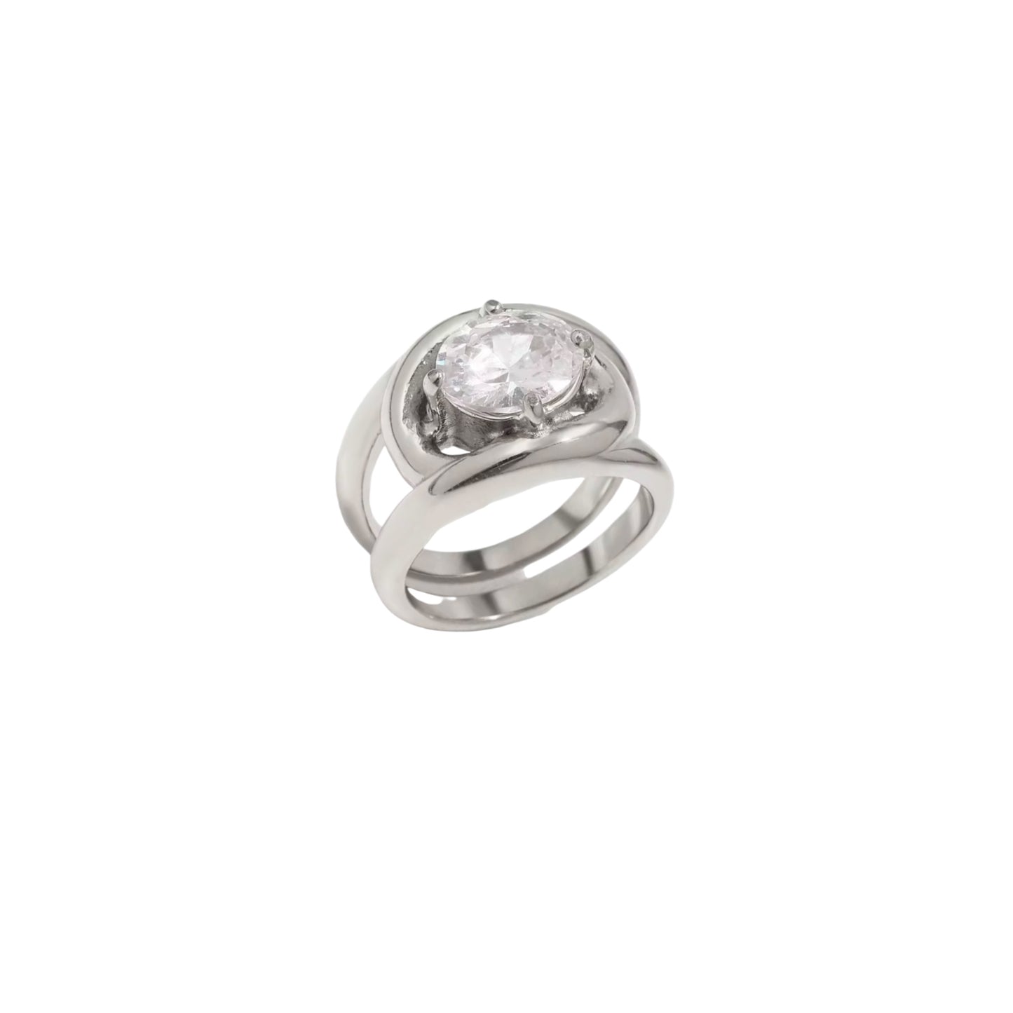 CHROME GEM RING