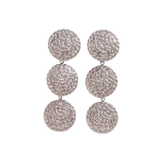THE VINTAGE MEDALLION EARRINGS (CHROME)