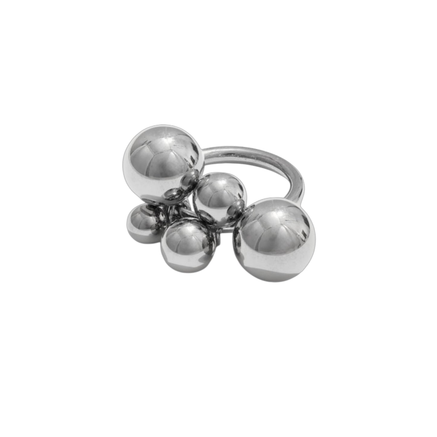 CHROME BUBBLE BALL RING