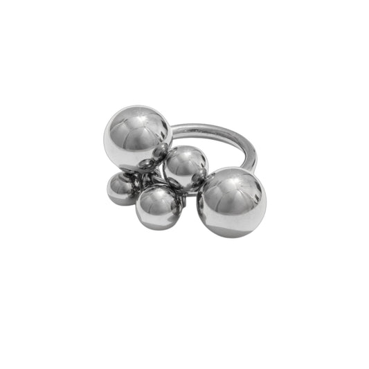 CHROME BUBBLE BALL RING
